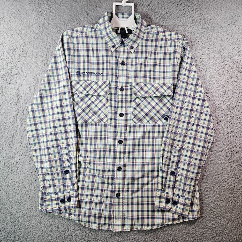 Alaskan Hardgear Shirt Men Medium Button Up‎ Long Sleeve Multicolor Plaid